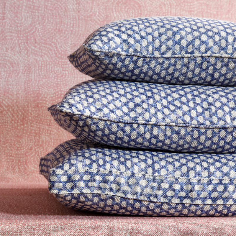 Fermoie Cushion in Blue Wicker
