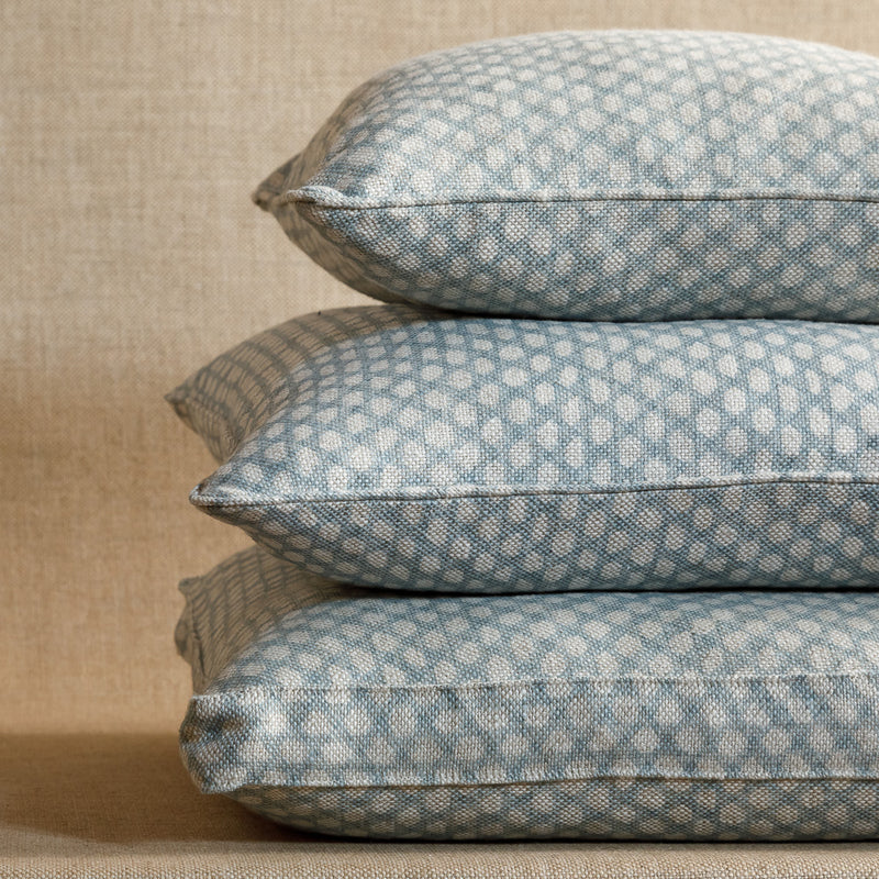 Fermoie Cushion in Light Blue Wicker