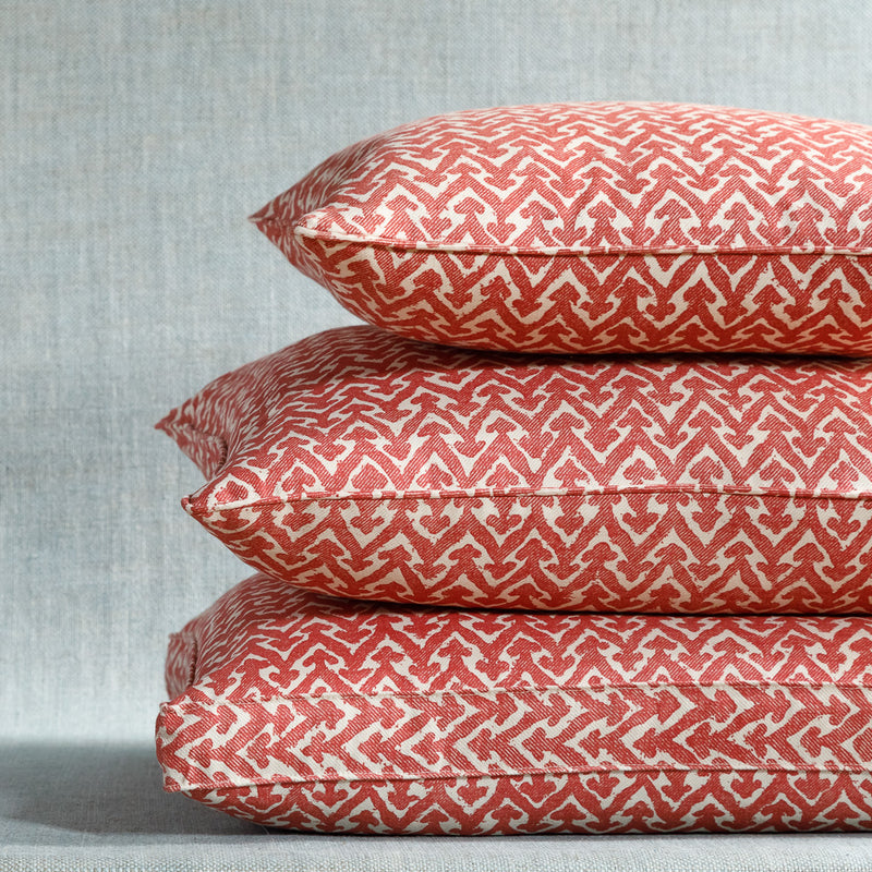 Fermoie Cushion in Red Rabanna